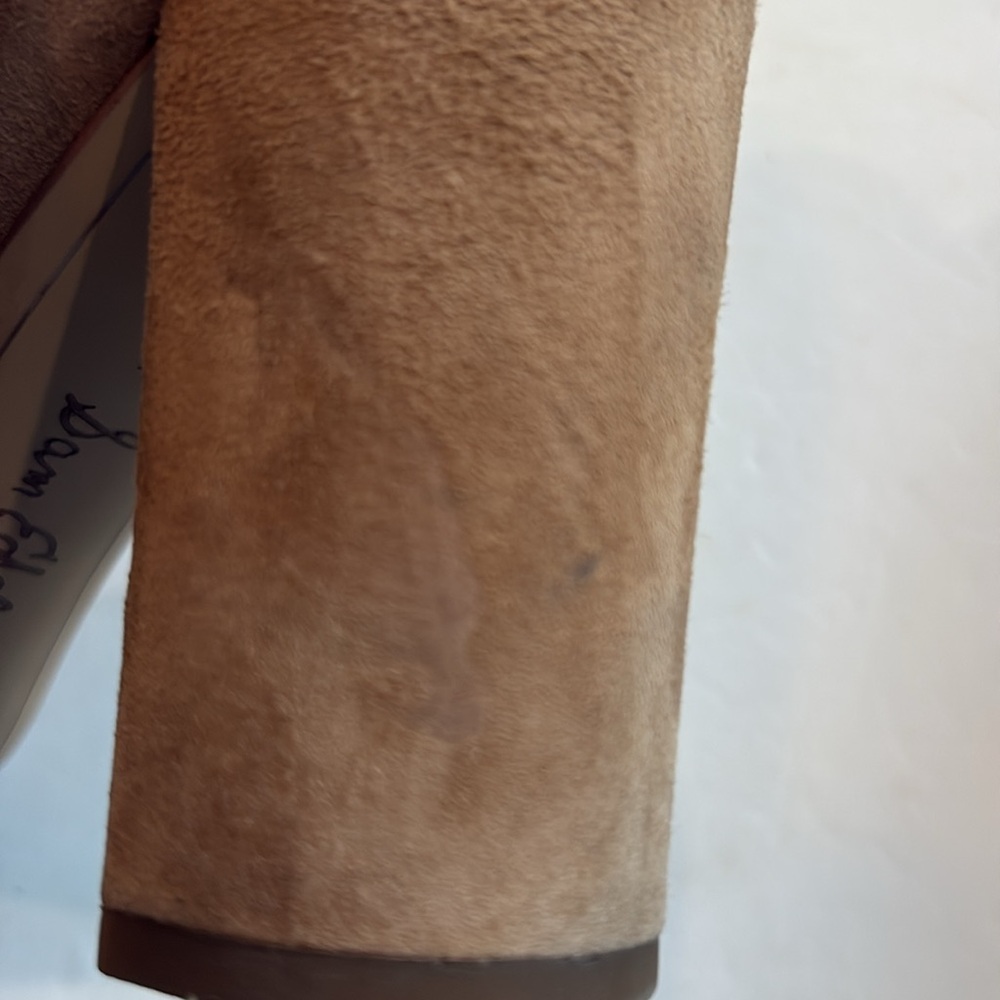 Sam Edelman Size 8 Stillson suede 4” block heel pumps. Camel color neutral chic - Picture 10 of 10